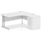 Impulse 1600mm Corner Desk with 600mm Desk High Pedestal, Right Hand, Silver Cantilever Leg, White Impulse 1600mm Corner Desk with 600mm Desk High Pedestal, Right Hand, Silver Cantilever Leg, White