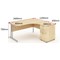 Impulse 1600mm Corner Desk with 600mm Desk High Pedestal, Right Hand, Silver Cantilever Leg, Maple