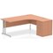 Impulse 1800mm Corner Desk with 600mm Desk High Pedestal, Right Hand, Silver Cantilever Leg, Beech