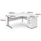 Impulse 1800mm Corner Desk with 600mm Desk High Pedestal, Right Hand, Silver Cantilever Leg, White Impulse 1800mm Corner Desk with 600mm Desk High Pedestal, Right Hand, Silver Cantilever Leg, White