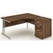 Impulse 1800mm Corner Desk with 600mm Desk High Pedestal, Right Hand, Silver Cantilever Leg, Walnut Impulse 1800mm Corner Desk with 600mm Desk High Pedestal, Right Hand, Silver Cantilever Leg, Walnut