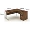 Impulse Corner Desk with 600mm Pedestal, Right Hand, 1800mm Wide, Silver Legs, Walnut, Installed