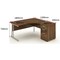 Impulse 1800mm Corner Desk with 600mm Desk High Pedestal, Right Hand, Silver Cantilever Leg, Walnut