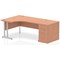 Impulse 1600mm Corner Desk with 800mm Desk High Pedestal, Left Hand, Silver Cantilever Leg, Beech