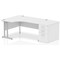 Impulse 1600mm Corner Desk with 800mm Desk High Pedestal, Left Hand, Silver Cantilever Leg, White Impulse 1600mm Corner Desk with 800mm Desk High Pedestal, Left Hand, Silver Cantilever Leg, White