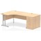 Impulse 1600mm Corner Desk with 800mm Desk High Pedestal, Left Hand, Silver Cantilever Leg, Maple