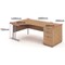 Impulse 1800mm Corner Desk with 800mm Desk High Pedestal, Left Hand, Silver Cantilever Leg, Beech