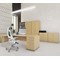 Impulse 1800mm Corner Desk with 800mm Desk High Pedestal, Left Hand, Silver Cantilever Leg, Beech