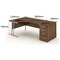 Impulse 1800mm Corner Desk with 800mm Desk High Pedestal, Left Hand, Silver Cantilever Leg, Walnut