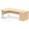 Impulse 1800mm Corner Desk with 800mm Desk High Pedestal, Left Hand, Silver Cantilever Leg, Maple