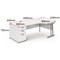 Impulse Corner Desk with 800mm Pedestal, Right Hand, 1600mm Wide, Silver Legs, White, Installed