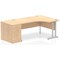 Impulse 1600mm Corner Desk with 800mm Desk High Pedestal, Right Hand, Silver Cantilever Leg, Maple