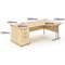 Impulse 1600mm Corner Desk with 800mm Desk High Pedestal, Right Hand, Silver Cantilever Leg, Maple