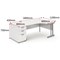 Impulse Corner Desk with 800mm Pedestal, Right Hand, 1800mm Wide, Silver Legs, White, Installed