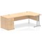 Impulse 1800mm Corner Desk with 800mm Desk High Pedestal, Right Hand, Silver Cantilever Leg, Maple