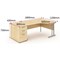 Impulse Corner Desk with 800mm Pedestal, Right Hand, 1800mm Wide, Silver Legs, Maple, Installed