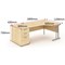 Impulse 1800mm Corner Desk with 800mm Desk High Pedestal, Right Hand, Silver Cantilever Leg, Maple