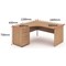 Impulse 1600mm Corner Desk with 600mm Desk High Pedestal, Left Hand, Panel End Leg, Beech