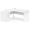 Impulse 1600mm Corner Desk with 600mm Desk High Pedestal, Left Hand, Panel End Leg, White