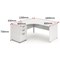 Impulse 1600mm Corner Desk with 600mm Desk High Pedestal, Left Hand, Panel End Leg, White