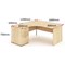 Impulse 1600mm Corner Desk with 600mm Desk High Pedestal, Left Hand, Panel End Leg, Maple