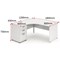 Impulse Panel End Corner Desk with 600mm Pedestal, Left Hand, 1800mm Wide, White, Installed