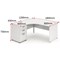 Impulse 1800mm Corner Desk with 600mm Desk High Pedestal, Left Hand, Panel End Leg, White