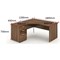 Impulse Panel End Corner Desk with 600mm Pedestal, Left Hand, 1800mm Wide, Walnut, Installed