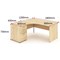 Impulse 1800mm Corner Desk with 600mm Desk High Pedestal, Left Hand, Panel End Leg, Maple