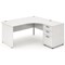Impulse 1600mm Corner Desk with 600mm Desk High Pedestal, Right Hand, Panel End Leg, White Impulse 1600mm Corner Desk with 600mm Desk High Pedestal, Right Hand, Panel End Leg, White