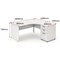 Impulse Panel End Corner Desk with 600mm Pedestal, Right Hand, 1600mm Wide, White, Installed