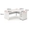 Impulse 1600mm Corner Desk with 600mm Desk High Pedestal, Right Hand, Panel End Leg, White Impulse 1600mm Corner Desk with 600mm Desk High Pedestal, Right Hand, Panel End Leg, White