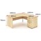 Impulse Panel End Corner Desk with 600mm Pedestal, Right Hand, 1600mm Wide, Maple, Installed
