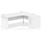 Impulse 1800mm Corner Desk with 600mm Desk High Pedestal, Right Hand, Panel End Leg, White Impulse 1800mm Corner Desk with 600mm Desk High Pedestal, Right Hand, Panel End Leg, White