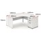 Impulse Panel End Corner Desk with 600mm Pedestal, Right Hand, 1800mm Wide, White, Installed