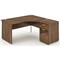 Impulse Panel End Corner Desk with 600mm Pedestal, Right Hand, 1800mm Wide, Walnut, Installed