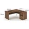 Impulse 1800mm Corner Desk with 600mm Desk High Pedestal, Right Hand, Panel End Leg, Walnut