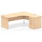 Impulse 1800mm Corner Desk with 600mm Desk High Pedestal, Right Hand, Panel End Leg, Maple