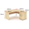 Impulse Panel End Corner Desk with 600mm Pedestal, Right Hand, 1800mm Wide, Maple, Installed