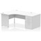 Impulse 1400mm Corner Desk with 800mm Desk High Pedestal, Left Hand, Panel End Leg, White