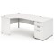 Impulse Panel End Corner Desk with 800mm Pedestal, Left Hand, 1600mm Wide, White, Installed