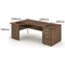 Impulse Panel End Corner Desk with 800mm Pedestal, Left Hand, 1600mm Wide, Walnut, Installed