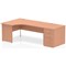 Impulse 1800mm Corner Desk with 800mm Desk High Pedestal, Left Hand, Panel End Leg, Beech