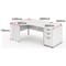 Impulse Panel End Corner Desk with 800mm Pedestal, Left Hand, 1800mm Wide, White, Installed