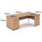 Impulse Panel End Corner Desk with 800mm Pedestal, Right Hand, 1600mm Wide, Beech, Installed