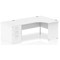 Impulse 1600mm Corner Desk with 800mm Desk High Pedestal, Right Hand, Panel End Leg, White