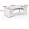 Impulse Panel End Corner Desk with 800mm Pedestal, Right Hand, 1600mm Wide, White, Installed