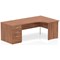 Impulse 1600mm Corner Desk with 800mm Desk High Pedestal, Right Hand, Panel End Leg, Walnut