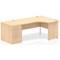 Impulse 1600mm Corner Desk with 800mm Desk High Pedestal, Right Hand, Panel End Leg, Maple