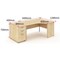 Impulse Panel End Corner Desk with 800mm Pedestal, Right Hand, 1600mm Wide, Maple, Installed